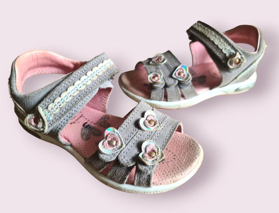 Superfit Sandalen, Größe 27, grau rosa, Klettverschluss in Selb