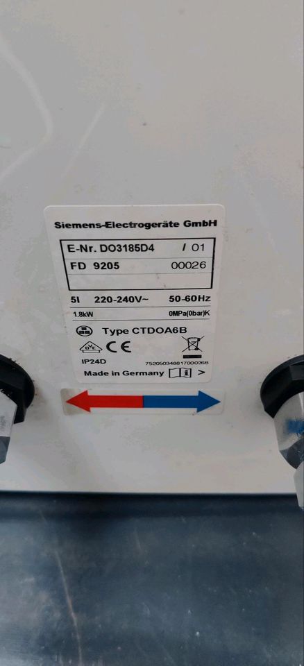 Siemens Boiler / warmwasser/ 5liter/Küche /Wasserhahn /Siemens in Werneuchen