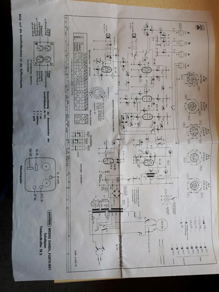 Schaltplan Grundig Tonbandkoffer TK 5 in Neustadt am Rübenberge