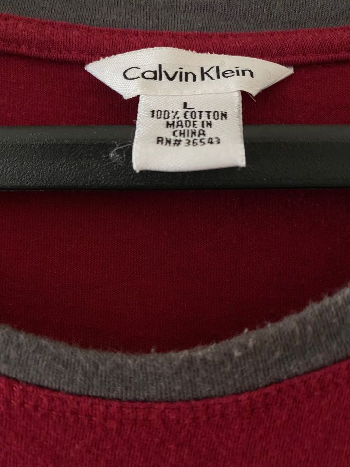 original Calvin Klein T-Shirt, L, 100% Baumwolle, dunkelrot in Winnenden