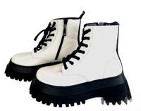Zara Leder Stiefeletten|Plateau Boots| Weiß |Gr.38 Kr. München - Haar Vorschau
