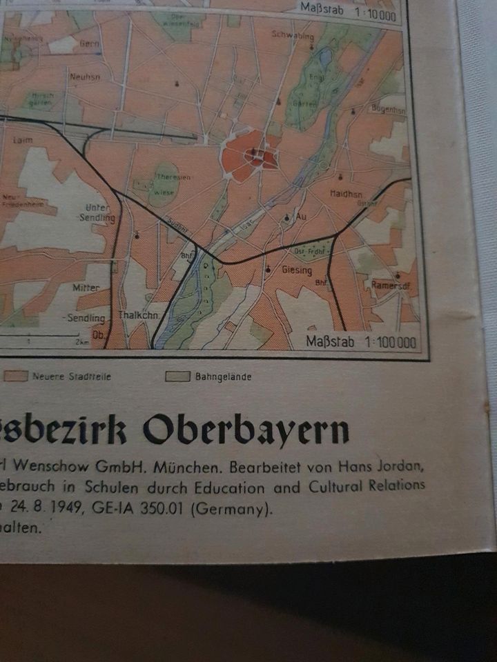 US Besatzungszone Heimat Atlas für Schwaben u. Oberbayern 1948/49 in Rosenbach