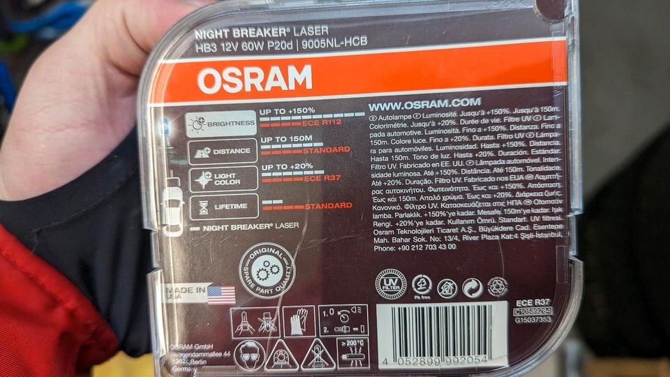 OSRAM Duobox Night Breaker Laser H1 12V 55W in Baden-Württemberg