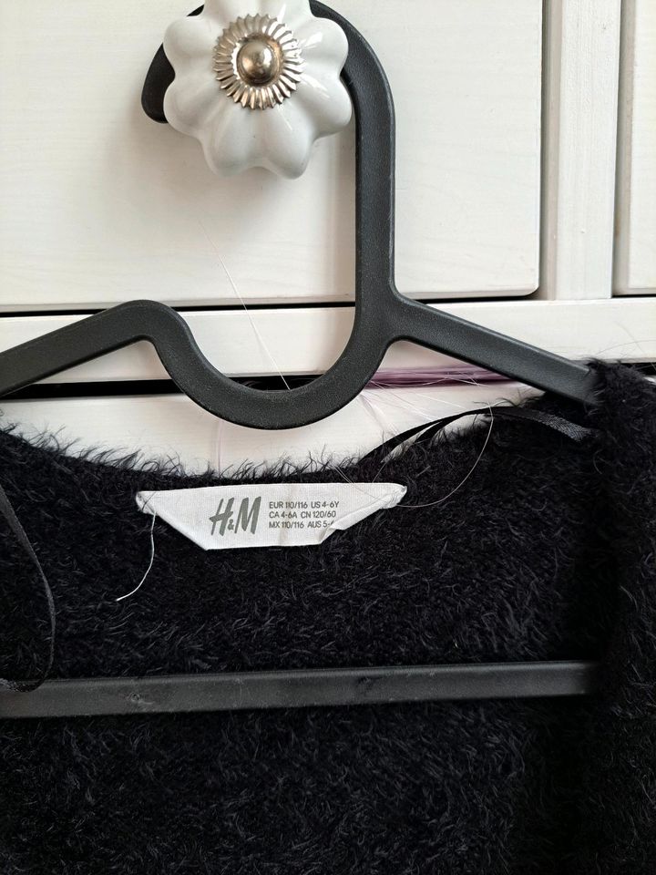 H&M 110 116 schwarz Cardigan Jäckchen teddy flauschig kuschelig in Lörrach