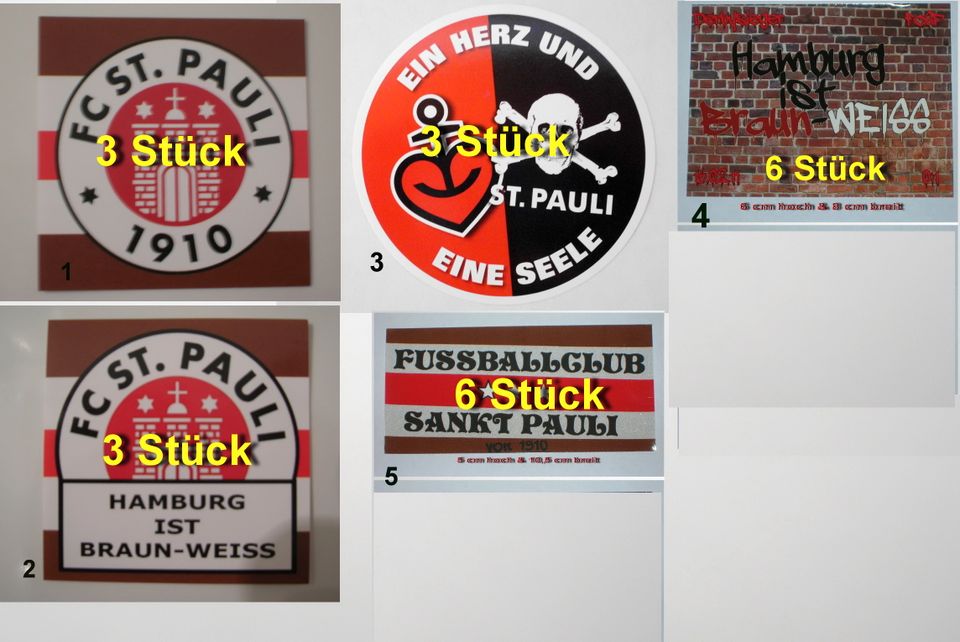 Diverse FC St. Pauli Aufkleber - Sticker Top ungeklebt, aussuchen in Hamburg