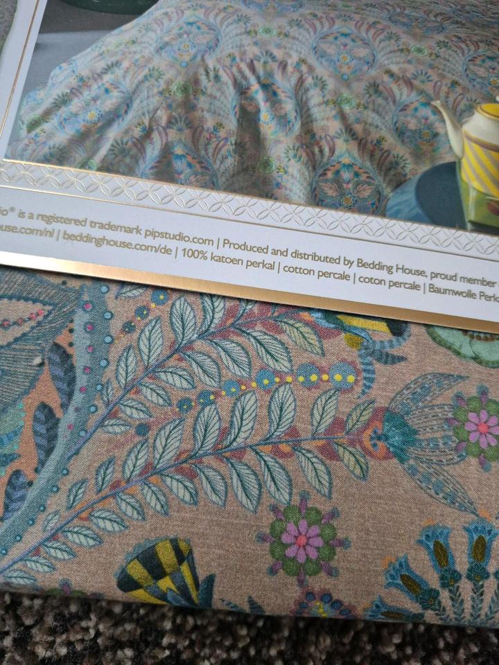 NEU Pip Studio Bettwäsche Alba blau khaki 155x200 o. 200x200 cm in Wetschen