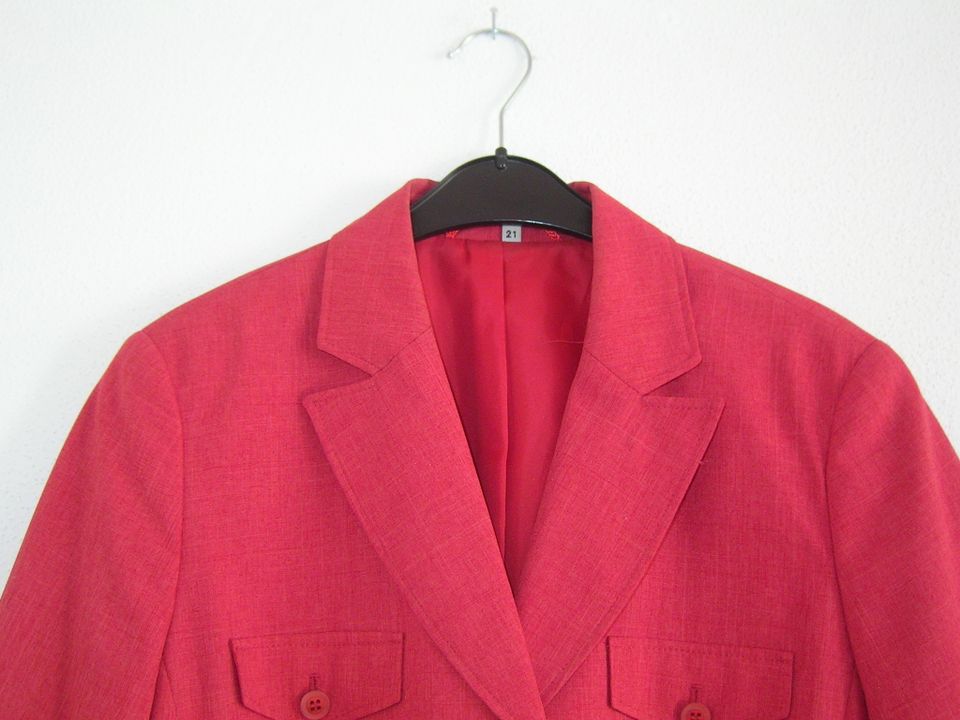 Damen Blazer Jacke Gr 42 rot meliert tailliert NEU Top Zustand in München