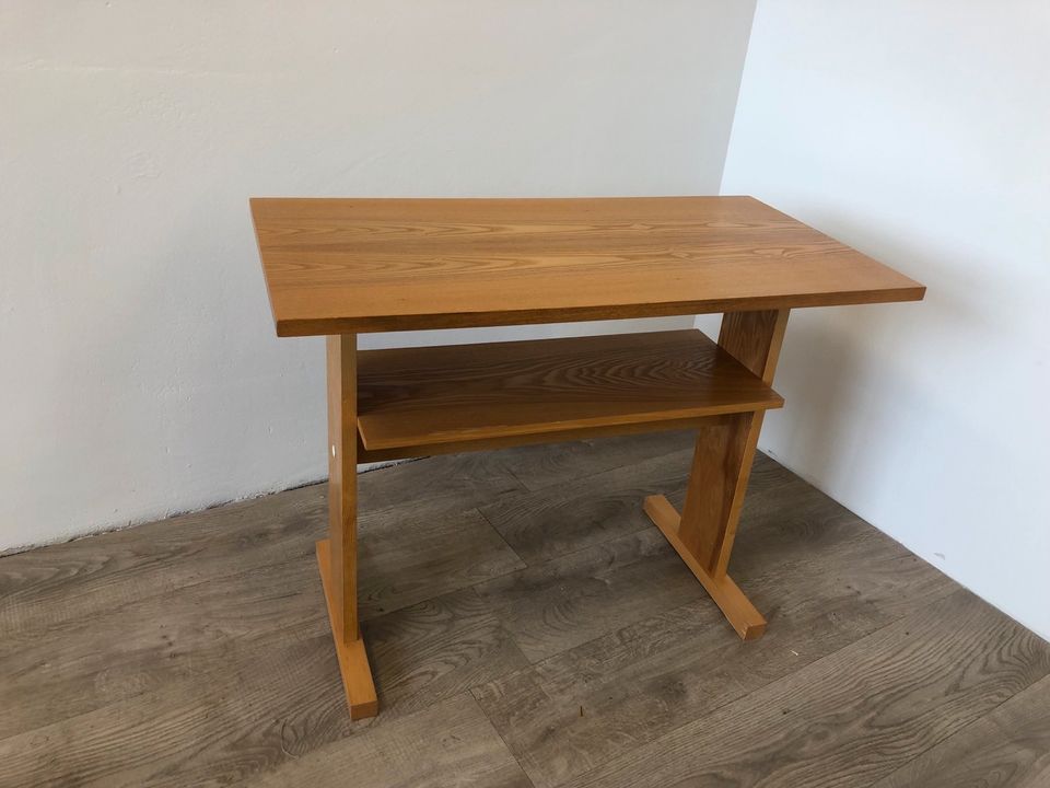 #A Zweisäulen Klubtisch 80x42 Couchtisch Holz Wohnzimmer DDR in Burgstädt