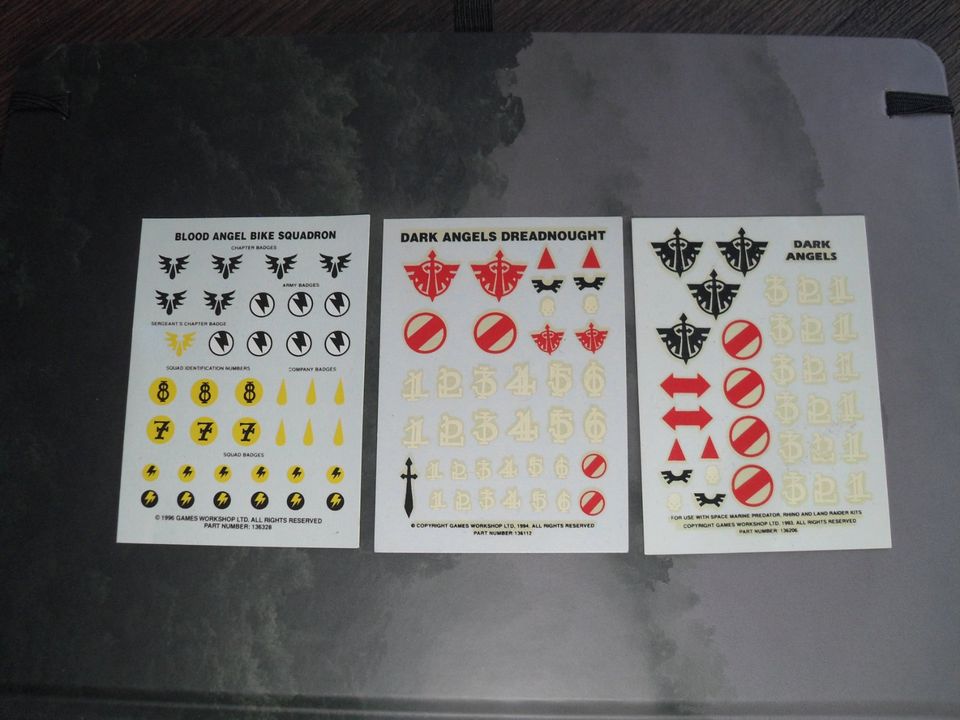 6x GW Games Workshop Warhammer Decals- Space Marines,Blood Angels in Zwickau