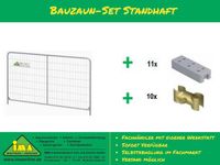 Bauzaun Set Standhaft 3500 x 2000 mm Bauzaunfuß Klemmschellen Absperrung Metallzaun Zaun Sichtschutz Mobilzaun Event Equipment Bayern - Rednitzhembach Vorschau