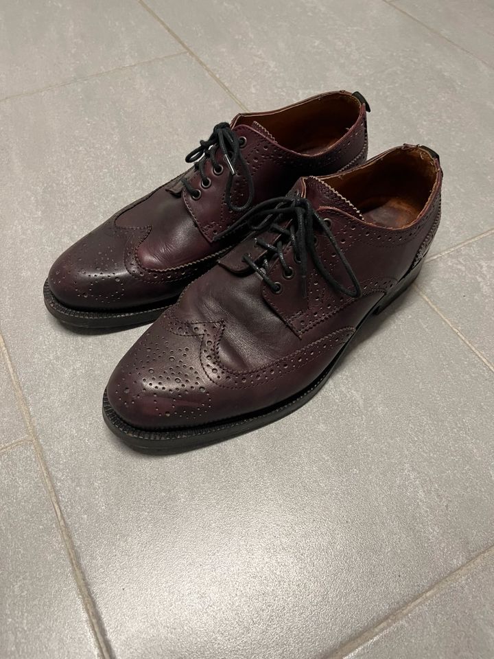 H&M Herren Lederschuhe Gr. 41 Bordeaux Sneaker in Gelsenkirchen