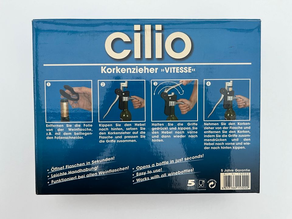 cilio Korkenzieher Vitesse mit Folienschneider und Ersatzspirale in Meerbusch