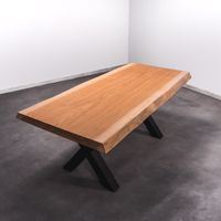 Baumstamm Esstisch 2.1m x 0.95m Nachhaltig Massivholztisch aus 1 Stück Holz Bohlentisch Baumkantentisch Baumstammkanten Wohnzimmertisch Holztisch Design Tisch Stahlbeine Edelstahl Tischbeine Nordrhein-Westfalen - Ochtrup Vorschau