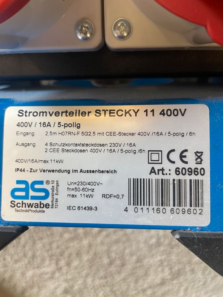 Stromverteiler stecky 11 400V 16A 5 pilot as Schwabe in Bedburg
