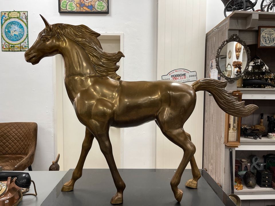 Pferd Skulptur Dekoration Messing Vintage in Mönchengladbach