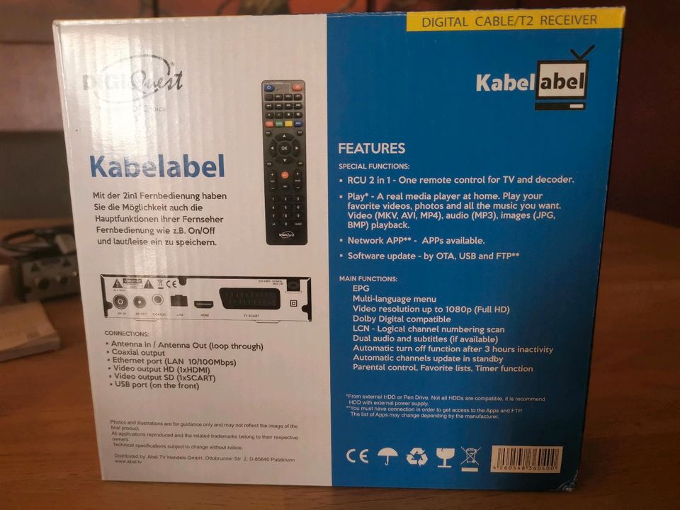 Receiver Digital Kabel neu  inkl Versand in Kollnburg