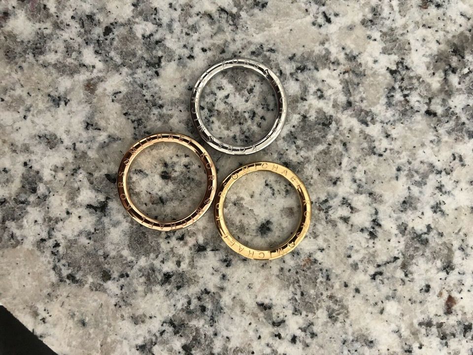 Mk michael Kors 3er Set Ringe glitzersteine Gr.9 Silber Gold Rosé in Hagen