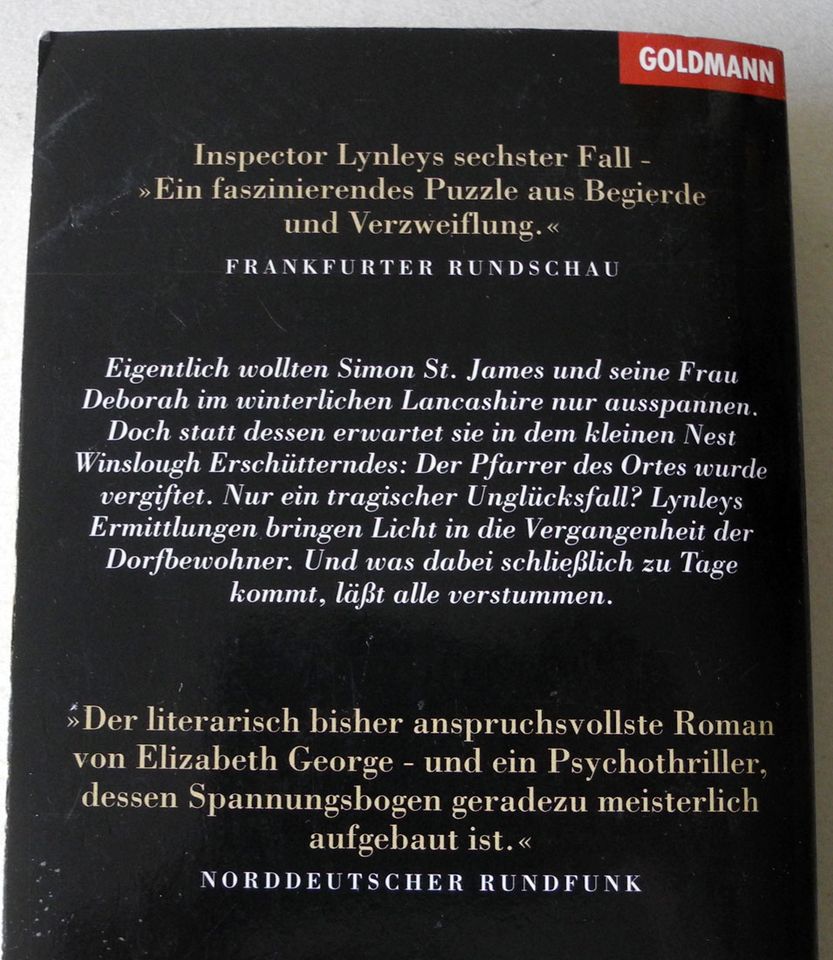 Denn keiner ist ohne Schuld; Elizabeth George; ISBN 3-442-43577-3 in Neustadt an der Weinstraße