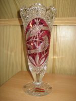 Bleikristall-Vase  Dekor ' Red Bird ' von Hofbauer Niedersachsen - Hespe Vorschau