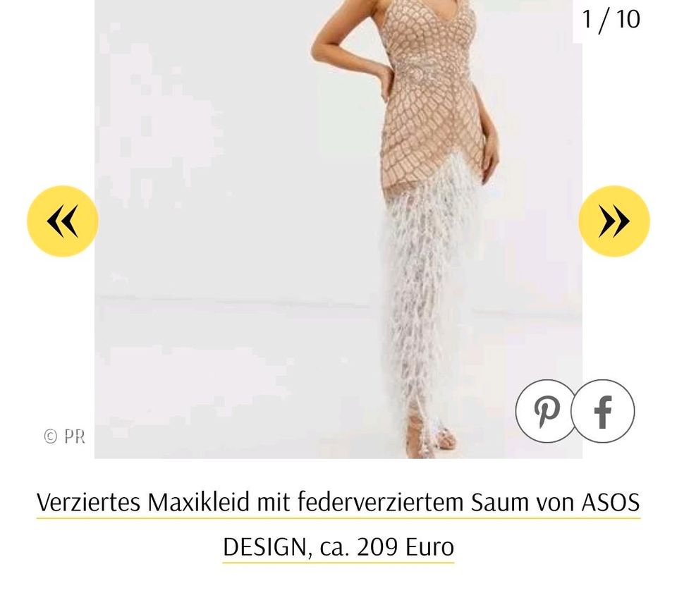 Asos Abendkleid mit ferderferziert Maxikleid gr. 36 in Bremen