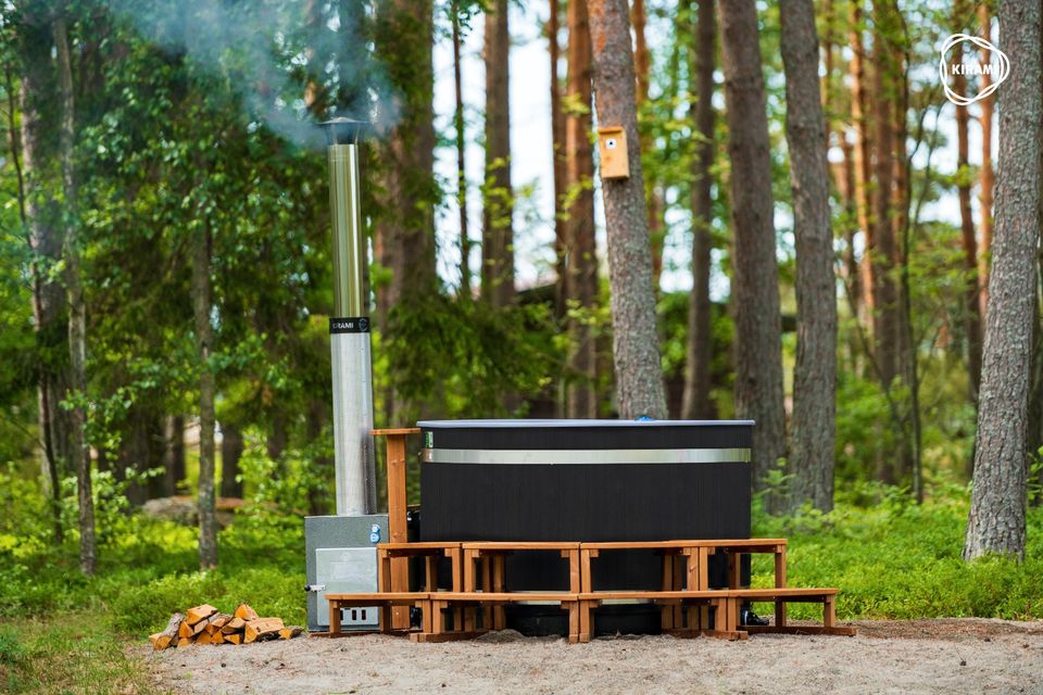 Kirami Badefass Comfort Steady 170 cm mit Holz Ofen | Diverese Innen- und Aussefarben ab 3499 € in Geseke