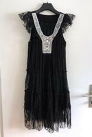 NEU Midikleid - S 36 schwarz Spitze Perlen 20er Chiffon Plissee Hessen - Rödermark Vorschau