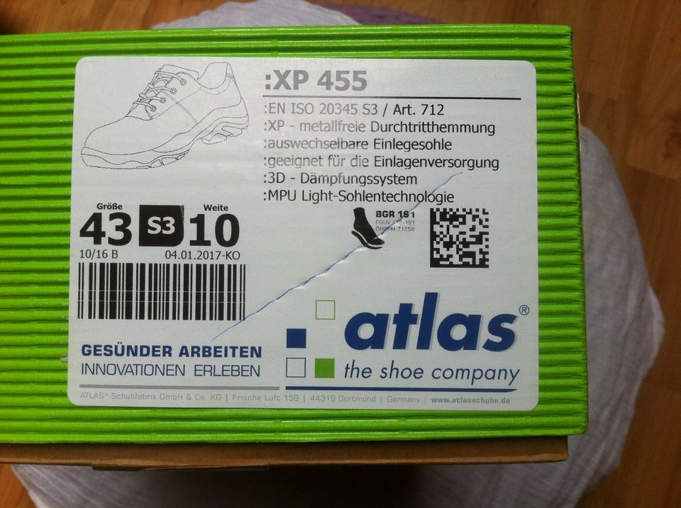 Neu_Marken Sicherheitsschuhe von Atlas_S2 TX 48_Kaufpreis 89,95€ in Cloppenburg