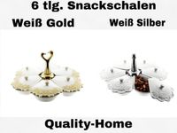 6-tlg Snackschalen-Set aus Porzellan in Weiß Goldene Halterung Elberfeld - Elberfeld-West Vorschau