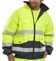 BEE SEEN WARNSCHUTZ PILOTENJACKE, BOMBERJACKE - WARNGELB/MARINE Nordrhein-Westfalen - Herten Vorschau