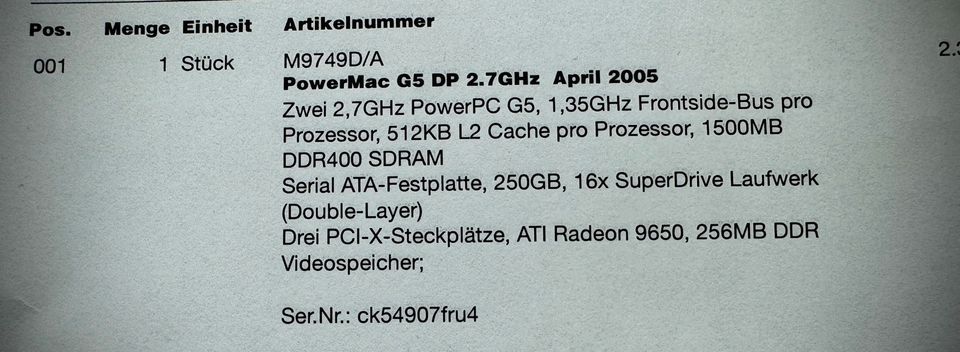 PowerMac GS DP 2.7 April 2005 in Bornheim
