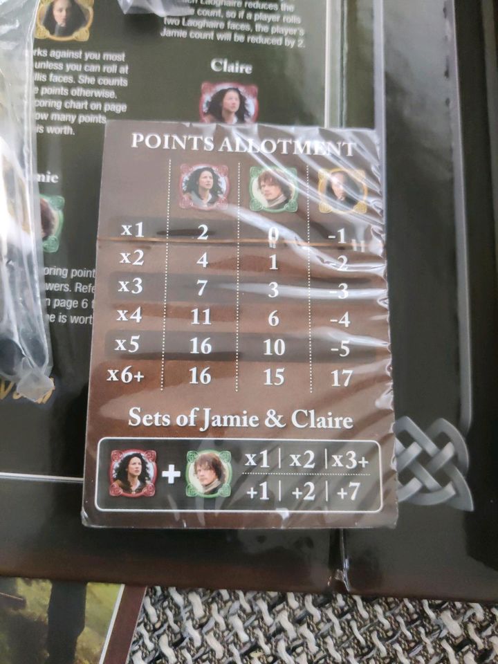 Outlander Brettspiel Destiny Dice Englisch Jamie Fraser Claire in Barsbüttel