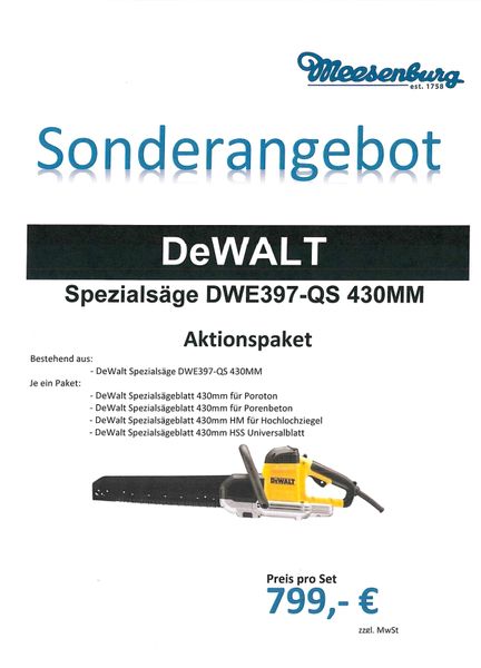 Dewalt Spezialsäge "Alligator" DWE397-QS 430MM Aktionspaket in  Nordrhein-Westfalen - Rheine | eBay Kleinanzeigen ist jetzt Kleinanzeigen