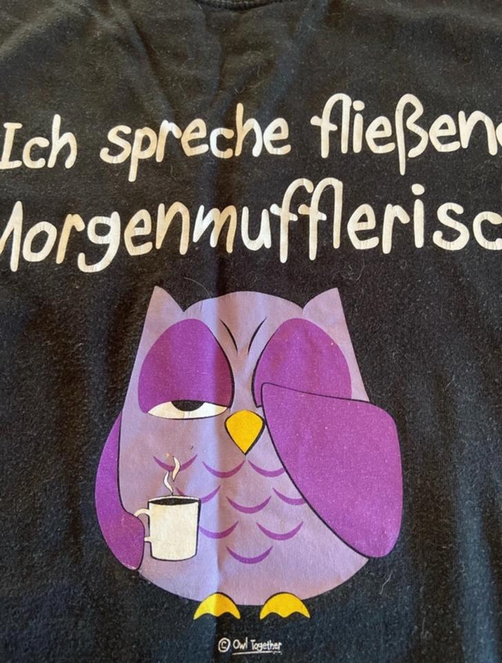 Shirt T-Shirt mit Spruch und Eule morgenmufflerisch Gr.M in Wattenheim