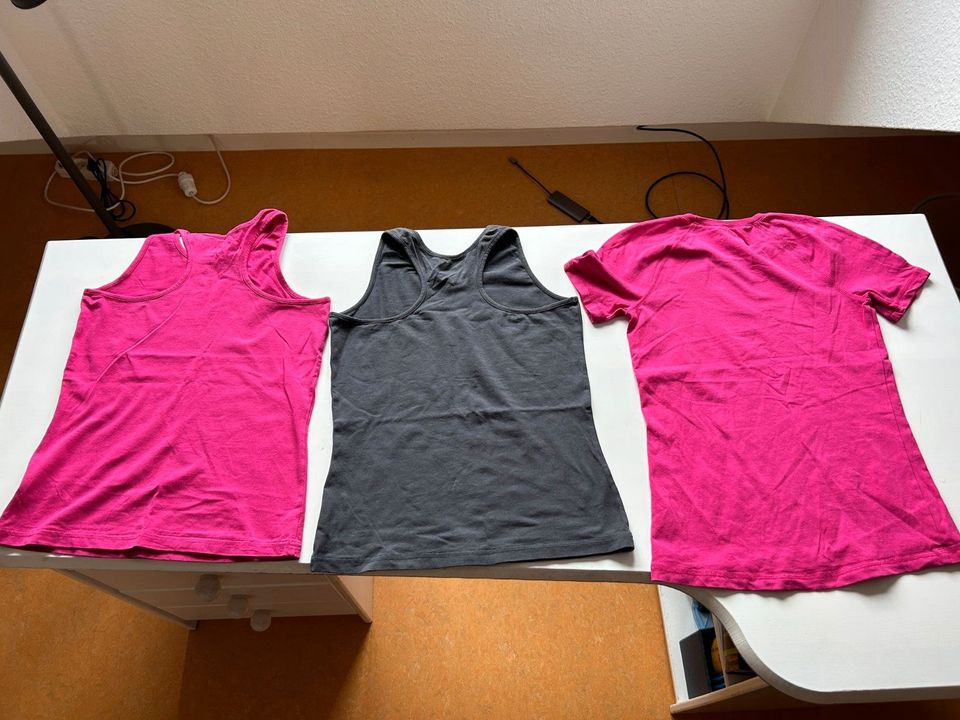 3 x Jako-o Mädchen T-Shirt Sport Shirt  152 / 158 – pink anthrazi in Frankfurt am Main