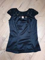 Orsay - kurzärmelige Bluse in schwarz mit Spitze und Pailletten Bayern - Altusried Vorschau