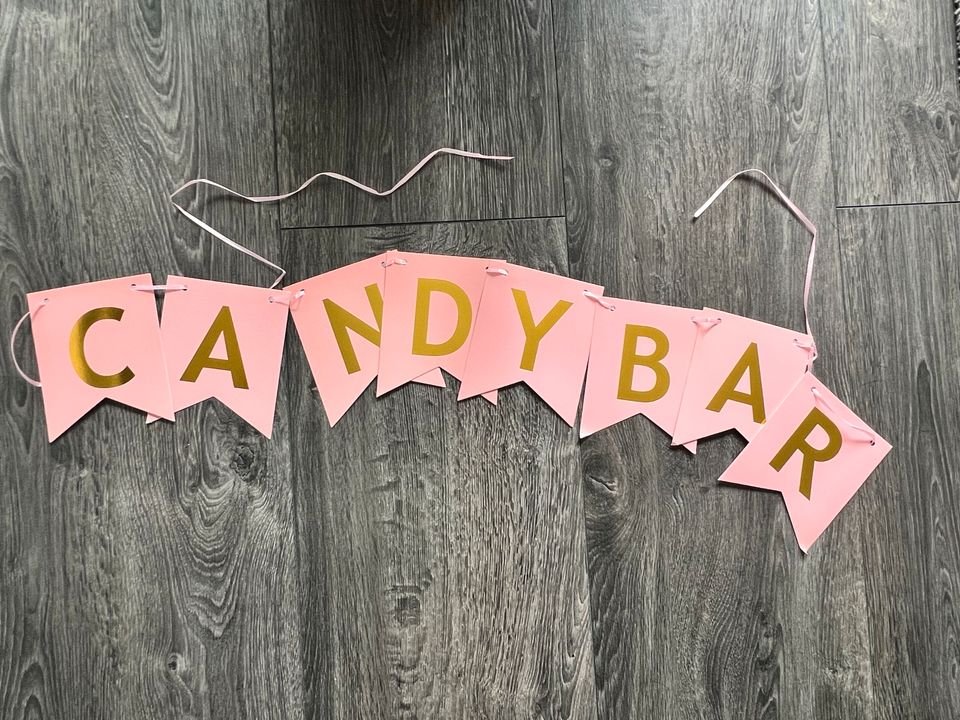 Candy Bar Girlande | rosa & gold | Deko | Hochzeit | Geburtstag in Bad Soden am Taunus