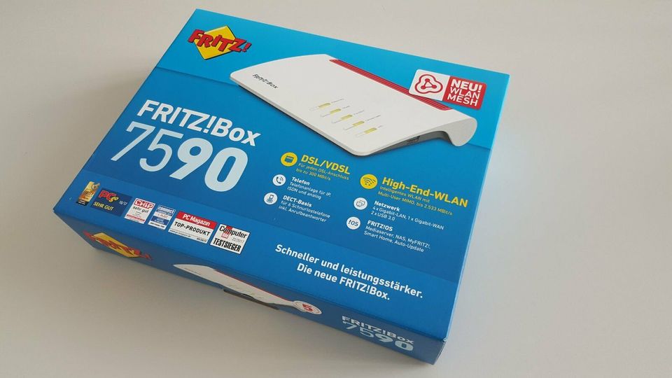 Fritzbox AVM 7590 NEU ungeöffnet - keine Rechnung vorhanden in Langweid am Lech