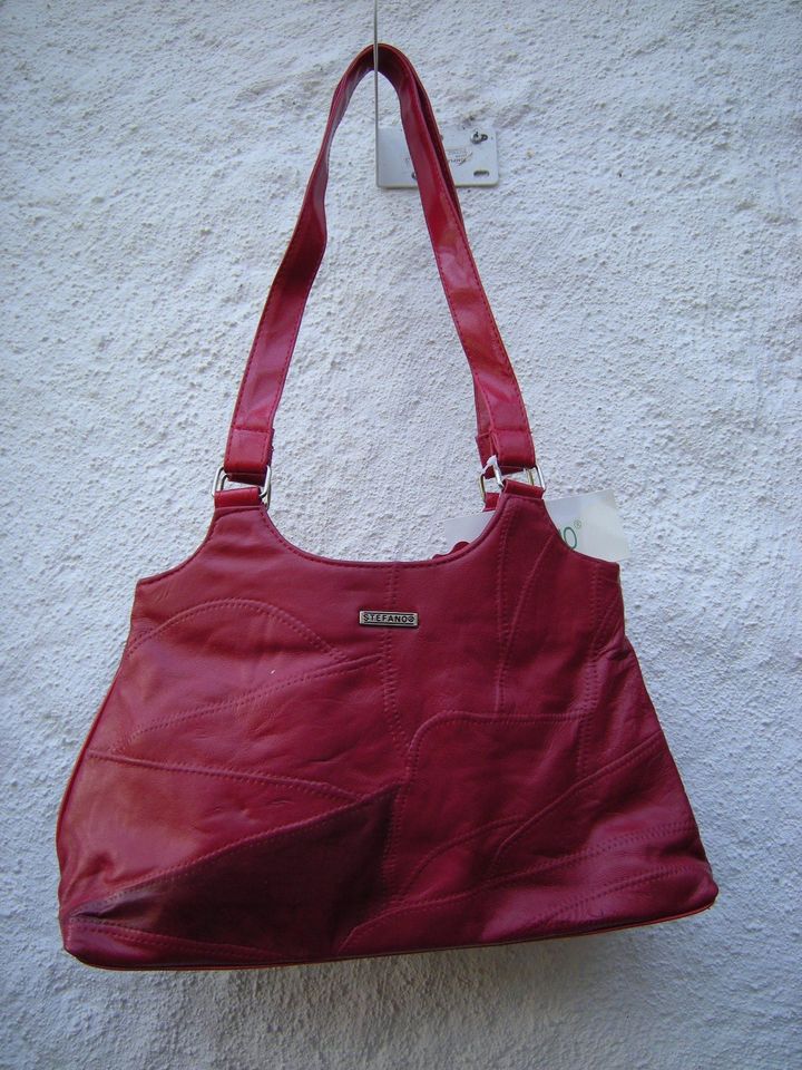 neue Damen Lederhandtasche rot in Fischen