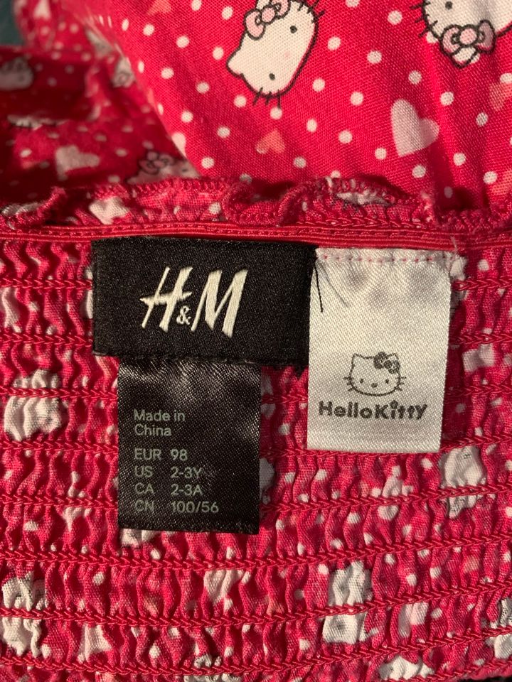 H&M Kleid Hello Kitty pink 98 weiß gepunktet stufenkleid in Bocholt