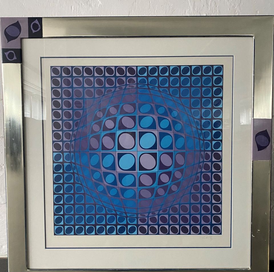 Vasarely Druck signiert, gerahmt, Vega von 1980,  Auflage 40 Stk. in Augsburg