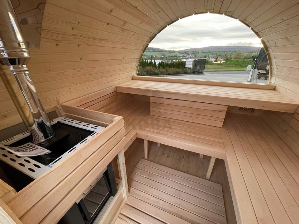 Fasssauna | Garten Fass Sauna 2,5m | 3/4 | gedämmt | 2 Ebenen in Eichenzell