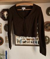 Strickjacke Cardigan Crop Seide Wolle gerippt braun Schokolade Hessen - Marburg Vorschau