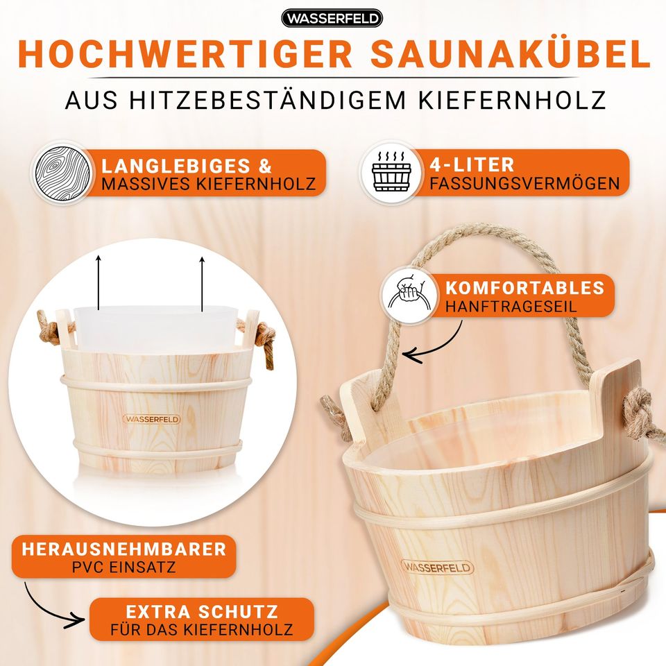 Rabatt50%-Saunaeimer-Saunakübel-Saunazubehör-Wellness-Sauna-Neu in Mühlhausen