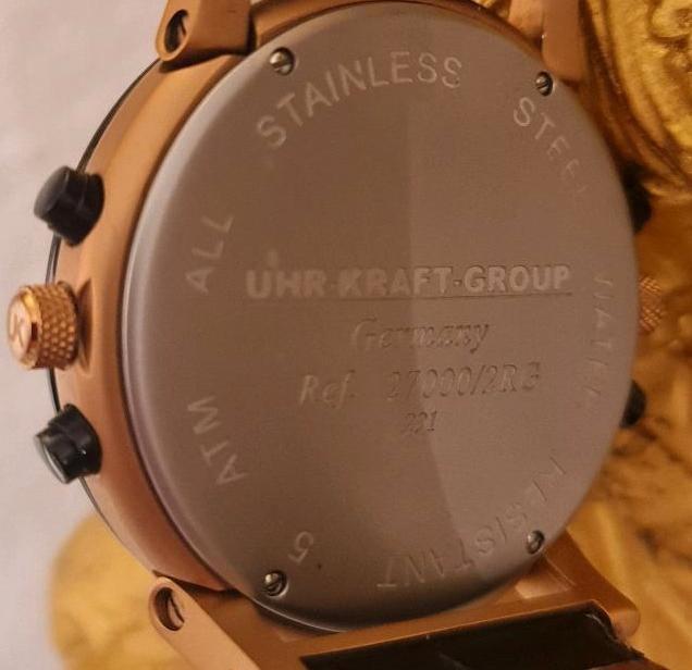 uhr Kraft Essen XXL Uhr rosegold  armbanduhr chronograph defekt in Westhausen