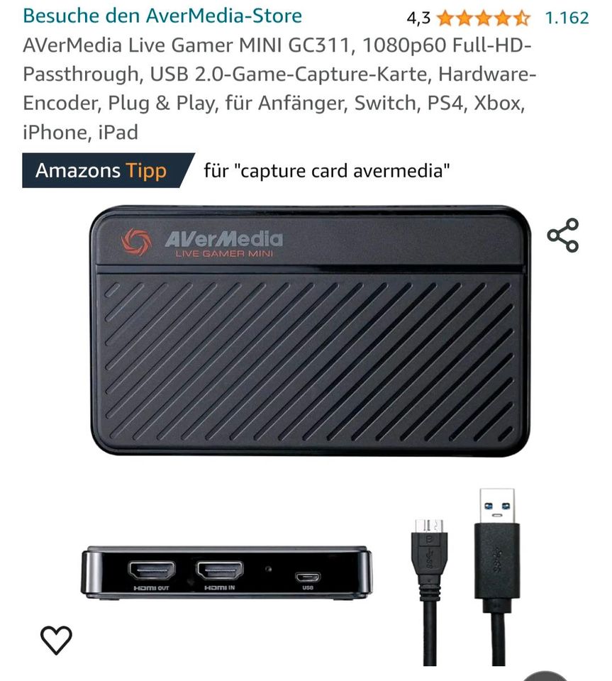 Avermedia mini capture card in Nahe