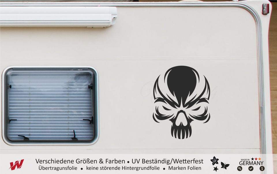 Skull | Wohnmobil, Wohnwagen, Camping, Biker Aufkleber in Viersen
