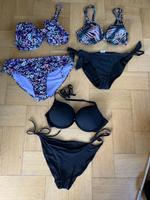 Bikini Lascana H&M Blumen Palmen schwarz lila Rose 80C L 40 85C Thüringen - Jena Vorschau