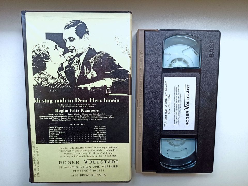 VHS + DVD: Ich sing' mich in Dein Herz hinein (1934) Film Rarität in Hannover