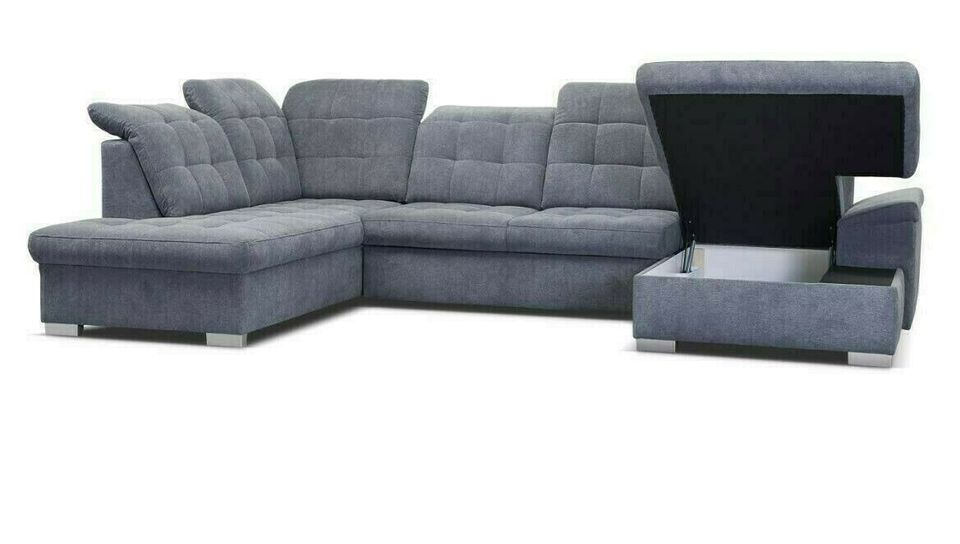 wohnlandschaft mit bettfunktion ✅ U-form ✅xxl sofa Anthrazit Neu in Hamburg