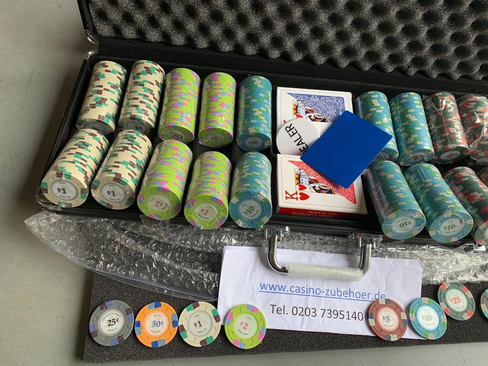 Pokerkoffer Pokerset Poker Chips Plastik Karten kaufen in Duisburg